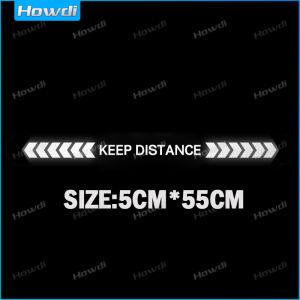 Keep Distance Car Reflective Stickers Rear Trunk Reflector Car Driving Safety Warning Mark Auto Body Waterproof Decal