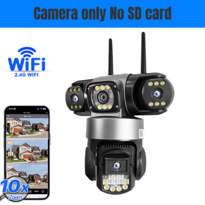V380  Wifi Three lens CCTV surveillance camera 15MP Three Screensoutdoor high-definition night vision full-color two way audio waterproof camera Auto Tracking IP Camera