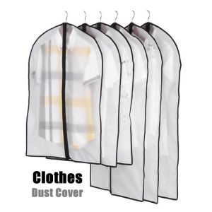 DISERVSTORE Plastic Clear Dustproof Hanging Clothes Dust Cover Fabric Clothes Cover Dust Plastic Bag Protector Garment Bag Cover Dress Sarung Baju Kurung Seluar Panjang Sangkut Gantung Kot Plastik Pelindung Baju Dust Cover Kalis Air Hujan Habuk Tanpa Debu