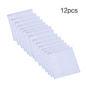 12PCS bông khăn tay tinh khiết hankies dệt hoa sọc Khăn vuông có túi DIY