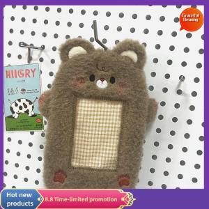Graceful 3 Inch Cute Cartoon Bear Rabbit Plush Photocard Holder Korea Idol Photo Holder Girl Cute Keychain ID Credit Protector Stationery