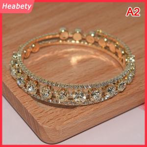Heabety  Thời trang pha lê Vòng đeo tay cho phụ nữ cưới Bangle tay trang sức nhiều lớp Bridal rhinestone vòng đeo tay