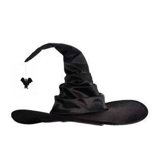 LIDIP Hats Black Bat Parties Night club Accessories Halloween Hats Sorcerer Caps Black Folds Wizard Cap Witch Hats