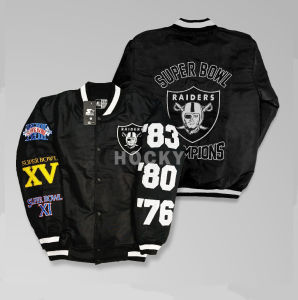 HOCKY Jaket Varsity Baseball Pria Wanita Casual Vintage RAIDERS Full Bordir Terbaru Distro Premium