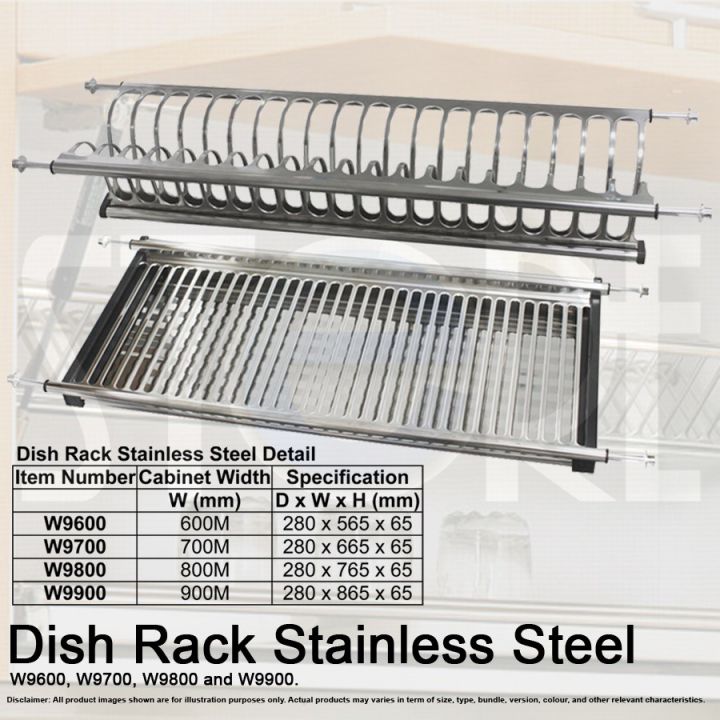 Diash Rack Sizes Stainless Steel 304 Cabinet Kitchen Double Layer Dish Rack / Anti Rust ...