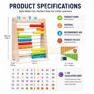 10 Rows Montessori Wooden Abacus Math Toys for Kids Learning Educational Toy Teaching Aids Kids Gift