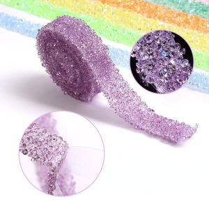 Fashion 12mm Width Trimmings Resin Strips Self-Adhevise Rhinestone Trim Sticker for Clothes Women Dress