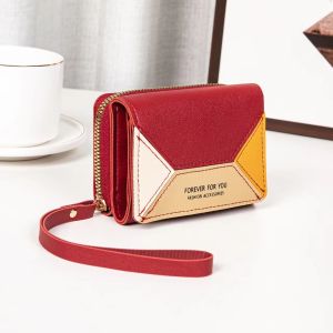 VIVIBAGS#9010 Multi-compartmentssquare wallet for womens leatherwith a three-fold (bifold) layout and a secure zipper closure.