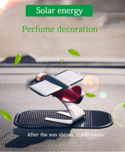 FUVOYA Mini Car Air Freshener Solar Panel Airplane Model with Solid Fragrant Car Perfume Aroma Diffuser Ornament Auto Decor Accessories
