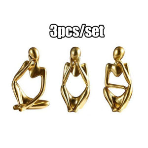 3PCS/Set 13*8 CM Thinker Sculpture Resin Artware Small Home Decor Desktop Ornament