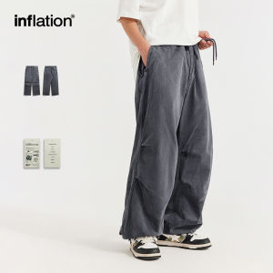 INFLATION brand work style washed wax dyed parachute pants 2024 spring/summer trendy brand new street loose casual wide leg paratrooper pants