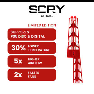 SCRY Artic PS5 Cooler Fan Superspeed USB 3.0 Port Low Noise PlayStation 5 Accessories for PS5 Disc Digital Edition(Spider Red)