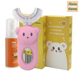 KidS U-Shaped Toothbrush Silica Gel Mousse Toothpaste Boxed Whitening Baby 2-12 Years Old Soft 360 Degree Cleanliness