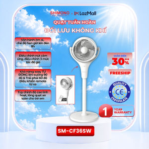 Quạt tuần hoàn không khí đối lưu SHIMONO SM-CF36SW xoay 3D xoắn ốc linh hoạt 2 chiều cao điều khiển từ xa & cảm ứng