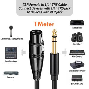 6.35mm Male to XLR Male Microphone Audio Cable for Speaker Guitar Amplifier High Quality Sound Transmission 1m/2m/3m/5m/10m
