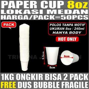 Paper Cup Tebal 4oz 120ml 8oz 240ml 12oz 360ml 16oz 480ml 22oz 660ml Hot n Cold Hanya Gelas Kertas Tahan Panas Trifinity Pack Medan