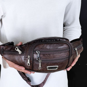 Tas Selempang Pria POLO AMSTAR CASUAL COMPACT Waistbag Slingbag Kulit Tas Pinggang Cowok
