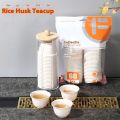 LEBI Food Grade Rice Husk Kung Fu Tea Cup Small Cup Thick and High Temperature Resistant Travel Tea Set Tea Drinking Tea Cup Disposable Tea Cup. 