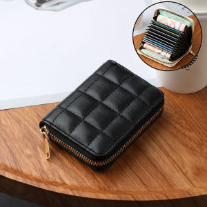 Mini wallet womens bag Women Wallets Fashion Plaid PU Leather Womens Wallet Short Zipper Bag Cards Bags Mini Cute Coin Purse 卡包钱夹零钱包
