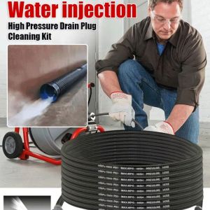 NALANILI Explosion-proof High-pressure Pipeline Dredge Thickened 5M High Pressure Washer Hose Durable with Nozzle Pipe Unclogging Accessories for Clearing Clogged Pipes Removes Blockages