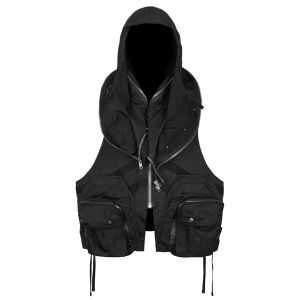 INCONSTANT 25SS J45-BK cyberpunk darkwear tactical waistcoat fashion black vest techwear Deconstruction warcore