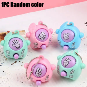 พวงกุญแจไข่ลายเสือแสนสนุกขนาดเล็ก3ชิ้นจี้หินกระดาษกรรไกรของเล่นไข่สำหรับเด็กเกมต่อสู้