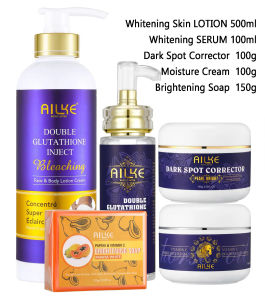 AILKE Double Glutathione Whitening Skin Care Set Lightening Remove Dark Spots Skin Radiant Moisturizing Hydrating Smooth2026