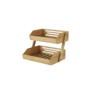 Natural Solid Pine Wood Storage Basket Fruit Bread Organizer Kitchen Counter Top Spice Rack