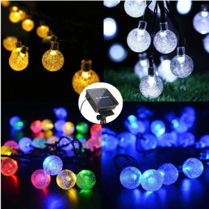 100LED light string Solar Christmas Lights Outdoor waterproof Colorfully warm white Smart light sensor Valentines Day Wedding Party Fairy decoration lights Crystal Ball