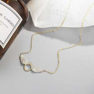 Kalung Titanium Wanita Liontin Sayap 45 CM Anti Karat Selamanya