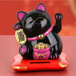Tượng Mèo Thần Tài Vẫy Tay May Mắn Tích Hợp Năng Lượng Mặt Trời Trang Trí Bàn Làm ViệcBàn Học Hoặc Để Trên Ô Tô