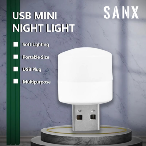 SANX USB Book Light Mini Night Light Bedside Lamp for Children Baby Bedroom Wall Socket Light Lamp