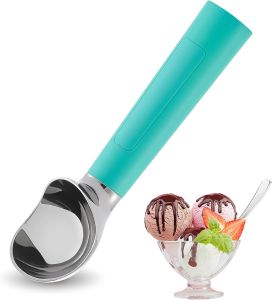 Heated Ice Cream Scoop Rechargeable Electric Warming Ice Cream Scooper with LED Display Heats to 158°F for Hard Ice Cream Easy for Seniors & Kids IP67 Waterproof (White 2 oz)