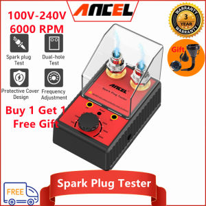ANCEL SP02 6000RPM รถยนต์รถจักรยานยนต์แบบสองช่อง เครื่องทดสอบปลั๊กประกายไฟ เครื่องทดสอบระบบการจุดระเบิด เครื่องวิเคราะห์แรงดันไฟฟ้าประกายไฟสองรู