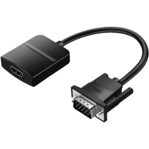 1080P VGA Hdmis Adapter with Power Cable Audios Syncing Capability Perfect for Presentations Gaming and Home Theater