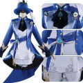 Game Genshin Impact Furina Focalors Cosplay Costume Uniform Wig Halloween Christmas birthday Party Suit Water God. 