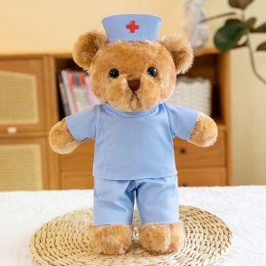 GENENIC White Coat Doctor Bear Stuffed Hospital Uniform Nurse Bear Plush Kids Toy 30cm Animal Plush Bear Gift Nurses Day