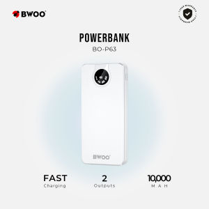 BWOO 10000mah BO-P63 Portable Power Bank Fast Charging Built-in Cables & US Plug