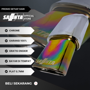 Savinta Knalpot Racing Mobil Kotak Chrome Pelangi