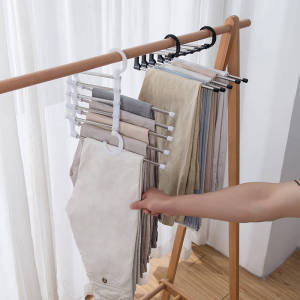 Plastic Pants Hanger Trouser Hanger Space Saving Pants Rack Closet Organizer Storage Rack Hanger Wardrobe Organizer