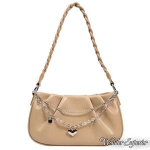 Tas Selempang Wanita Terbaru 2 Tali - Tas Kerut Rantai Love - Tas Wanita Korea - Tas Pesta Wanita