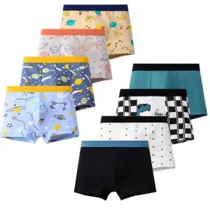 4pcs Cotton Boys Boxer Short Kids Cool Dinosaur Pattern Briefs Breathable Children Cartoon Underwear Student Soft Bottom Panties2026