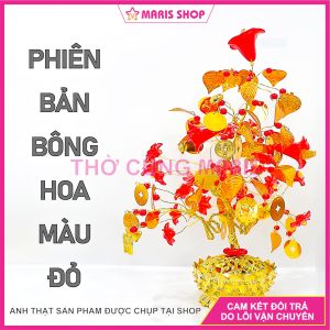 Cây Tài Lộc Trang Trí Tết Bàn Lễ Tân Bàn Thờ Phòng Khách Cao 35cm cây lá bồ đề may mắn