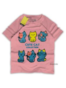 kaos anak perempuan Umur 4-12 thn  Pakaian anak cewek kartun  CUTE CAT DUSTY lucu bandung abadigrosir