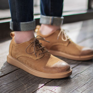 Maden Thương Hiệu 2025 nam mới Giày doanh nhân lịch sự Giày nam Anh Vàng Nâu da mềm trẻ trung bằng da Hoang Dã Làm Việc Nền Tảng cổ điển đơn giản Giày Thường