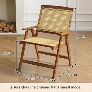 Sacesr Minimalist Portable Folding Chair Home Balcony Aesthetic Rattan Chairs Outdoor Comfortable Leisure Fishing Chair Home Furniture K6R8Z