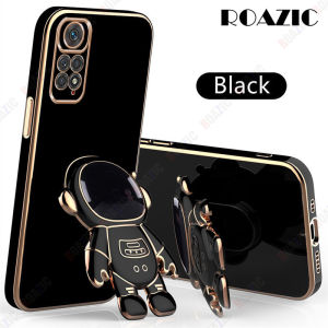 ROAZIC Ốp Điện Thoại Cho Xiaomi Redmi Note 11 11S 11 Pro 5G Phiên Bản Toàn Cầu 10 Pro Max 10S 4G Với Giá Đỡ Phi Hành Gia Ốp Viền Mạ Thẳng Ốp Lưng Đứng Silicon Mềm