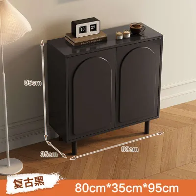 Rock Board Dining Cabinet Living Room Style Black Multifunctional Tea Water Cabinet Kitchen Wall Storage Cabinet Bar Counter Cabinet
