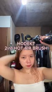 HODEKT 2 In 1 Hot Air Brush Comb Hair Dryer Hot Cool Air Curling Iron Straightener