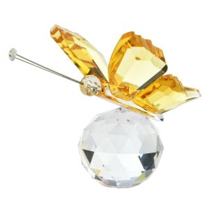 CHLOCH Đồ thủ công mỹ nghệ pha lê Tác phẩm điêu khắc bướm lấp lánh 3D Độc đáo Nhiều màu sắc Đồ trang trí hình bướm lăng trụ Sáng tạo Đơn giản Đồ trang trí hình bướm ba chiều Để trang trí kệ bàn